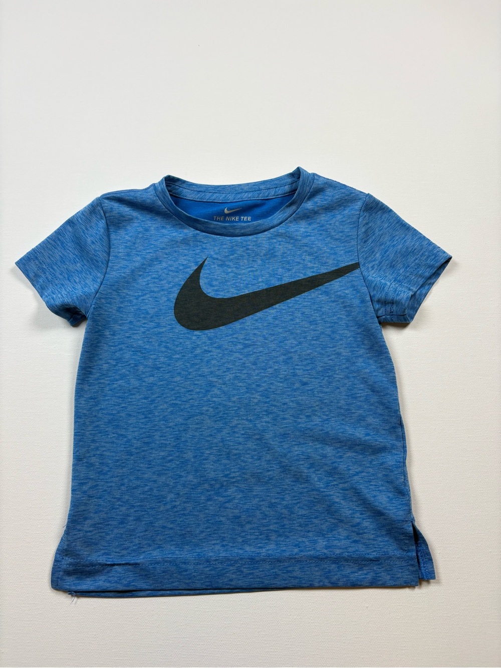 Nike Blue Heather Short-Sleeve Tee with Black Swoosh